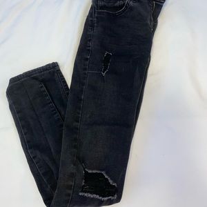 skinny ripped black junior jeans
